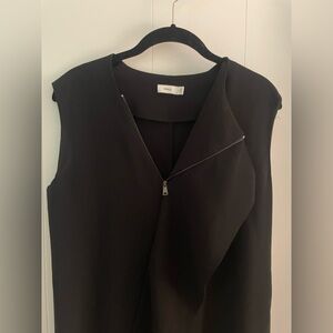 Vince Asymmetrical Black Sleeveless Shift Dress Black Size 6